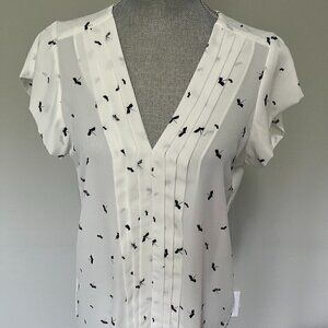 Collective Concepts Felipo Firefly Pleated Blouse NWOT Size M